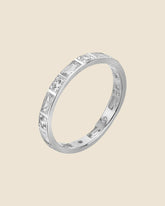 Cubic Zirconia Baguette And Round Eternity Band Ring