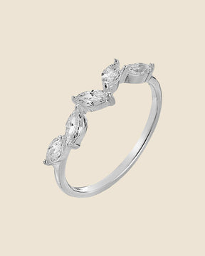Cubic Zirconia Marquise 5 Stone Juxta Ring