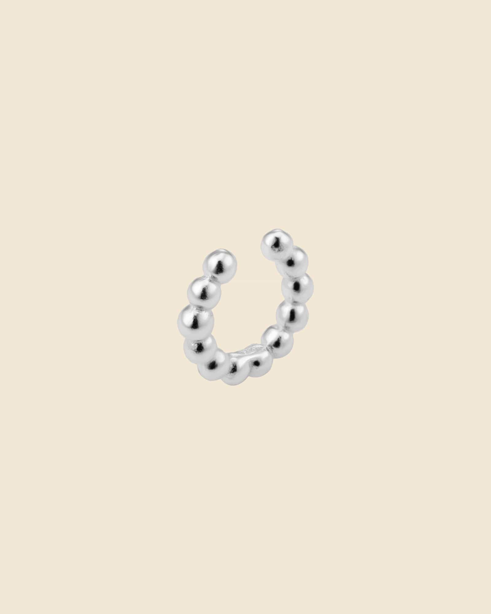 Sterling Silver Bobble Ear Cuff