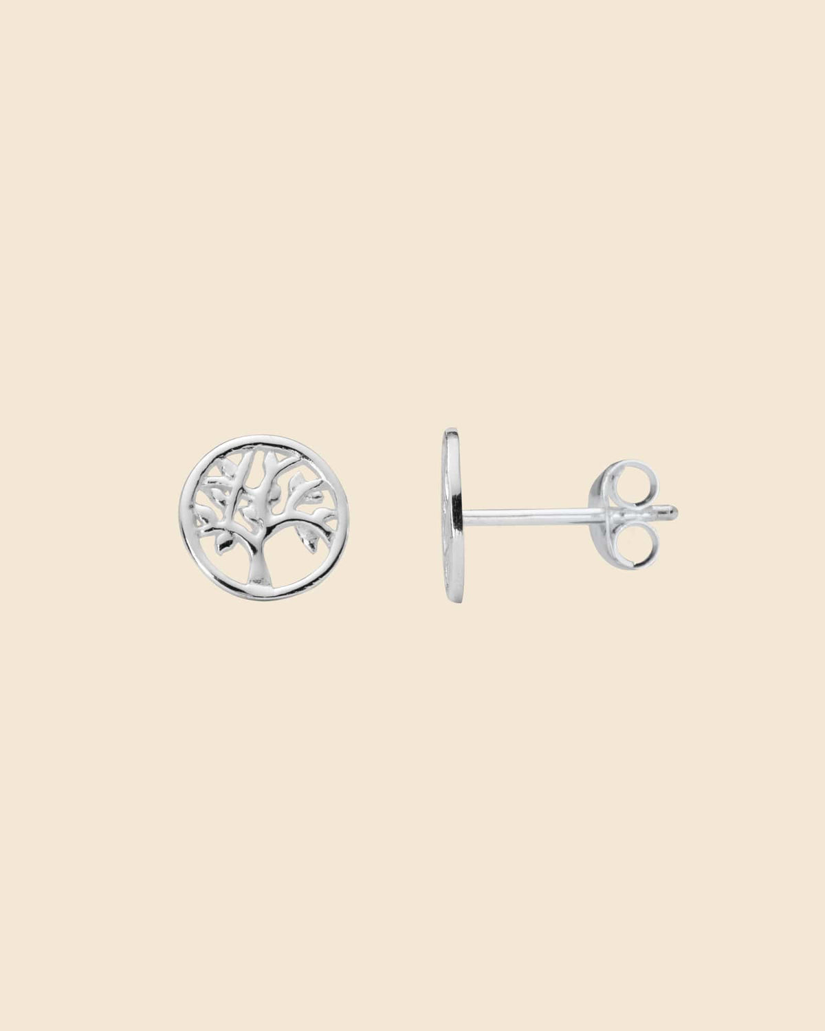 Sterling Silver Tree Of Life Stud Earrings