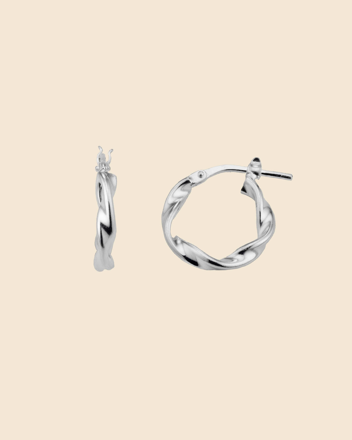 Sterling Silver Organic Twist Mini Hoops