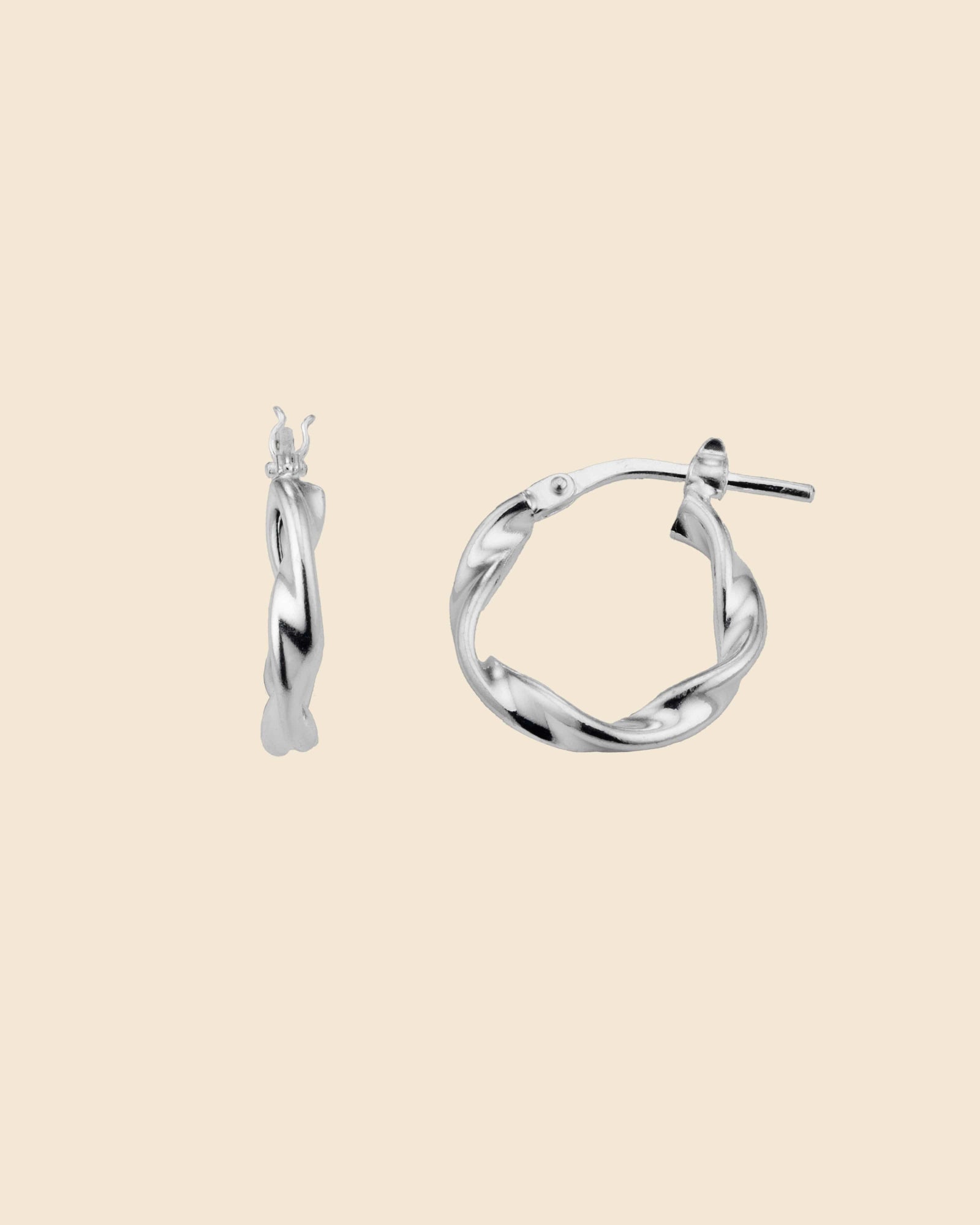 Sterling Silver Organic Twist Mini Hoops