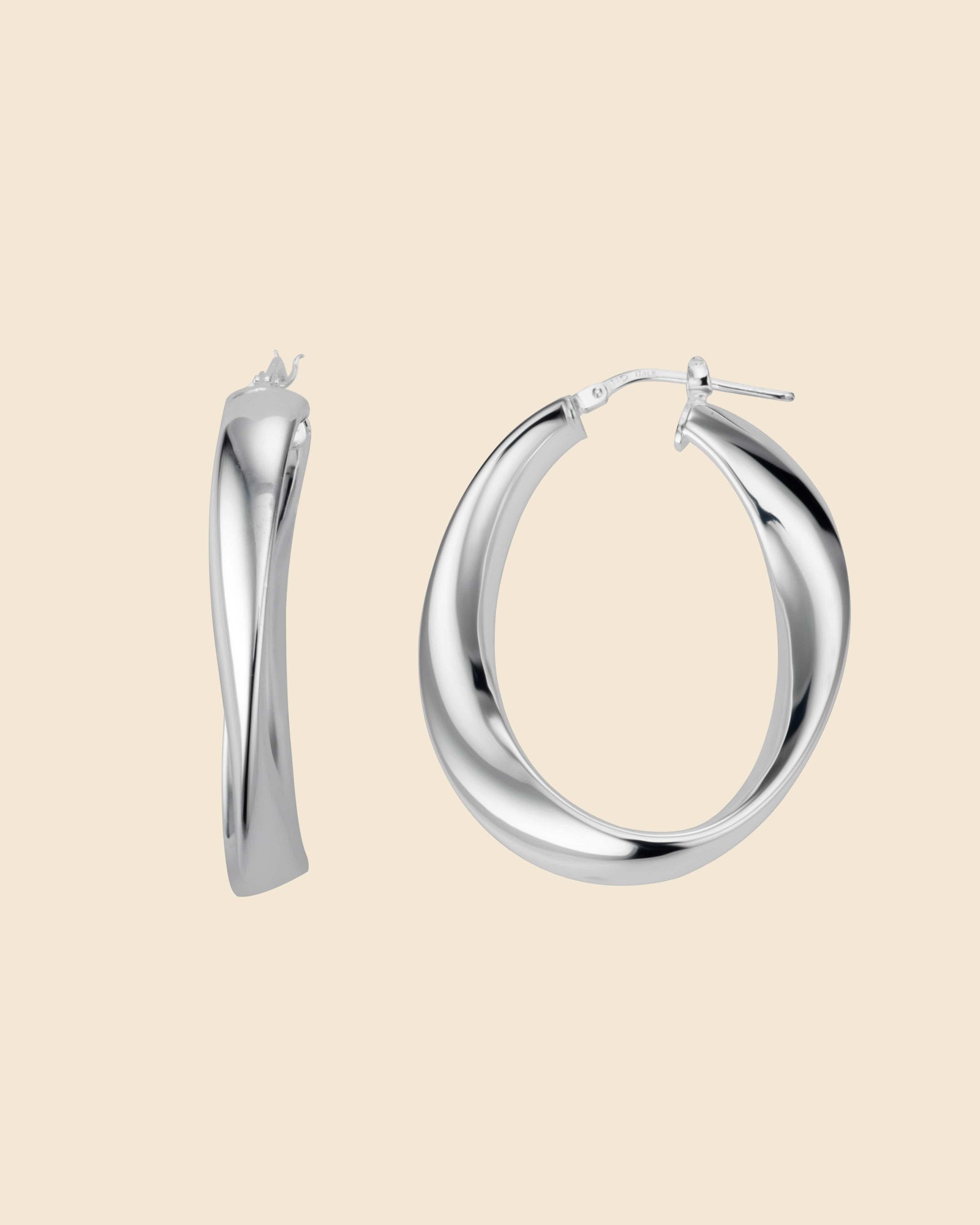 Sterling Silver Chunky Organic Hoops