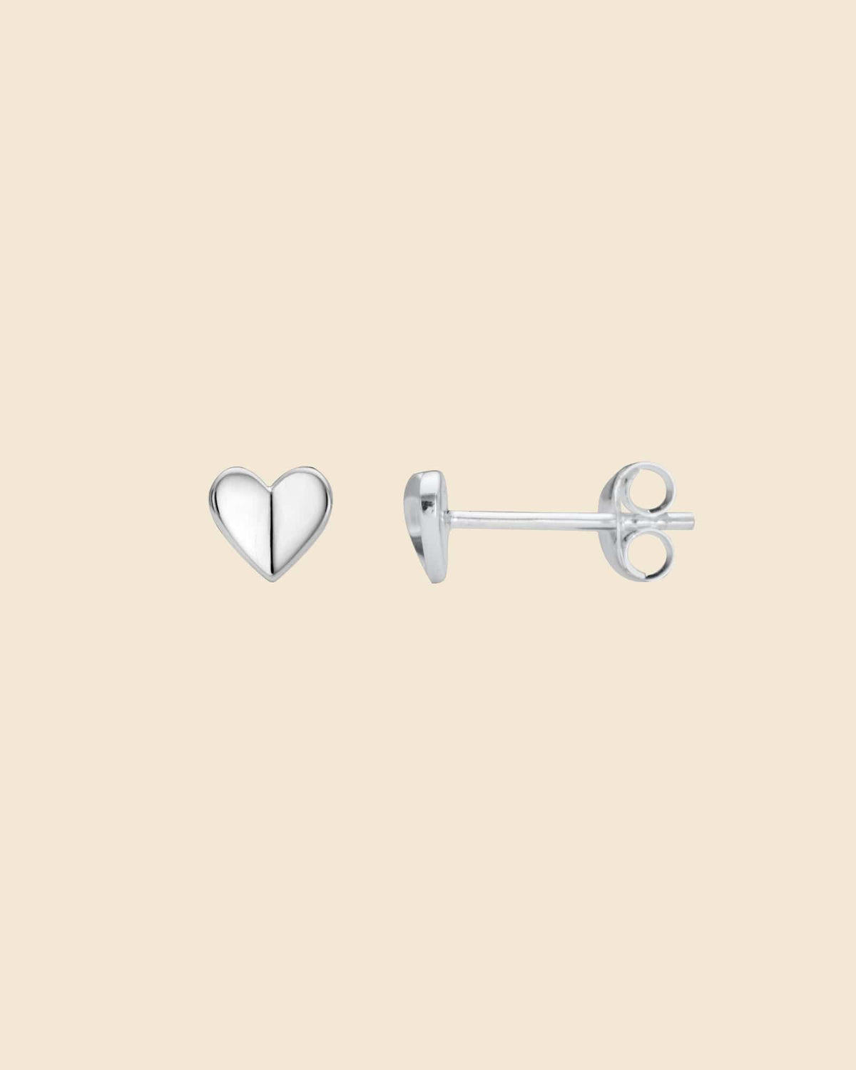Sterling Silver Mini Folded Heart Studs