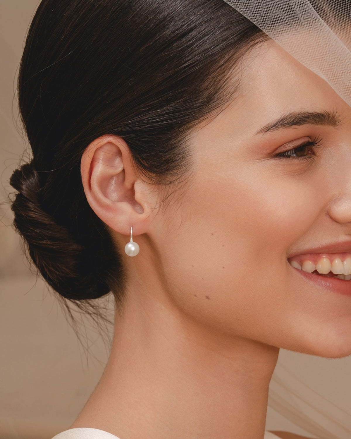 Sterling Silver Freshwater Pearl Hook Earrings