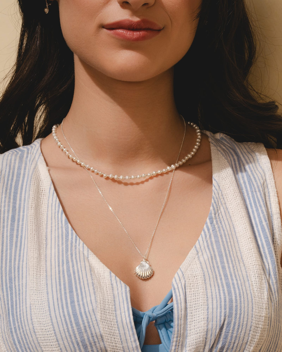 Sterling Silver and Freshwater Pearl Beaded Necklace