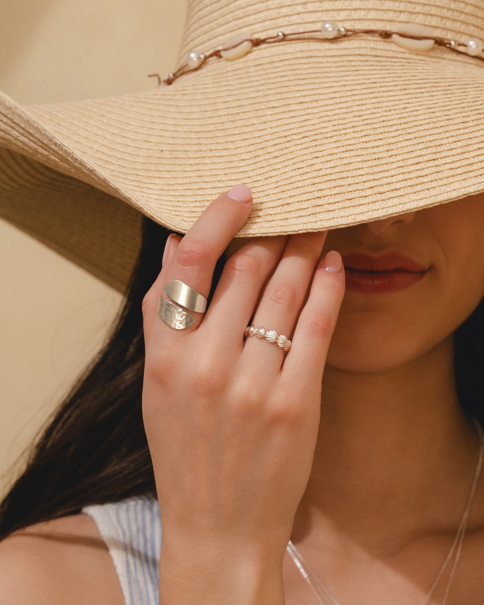 Sterling Silver Hammered Chunky Wrap Ring