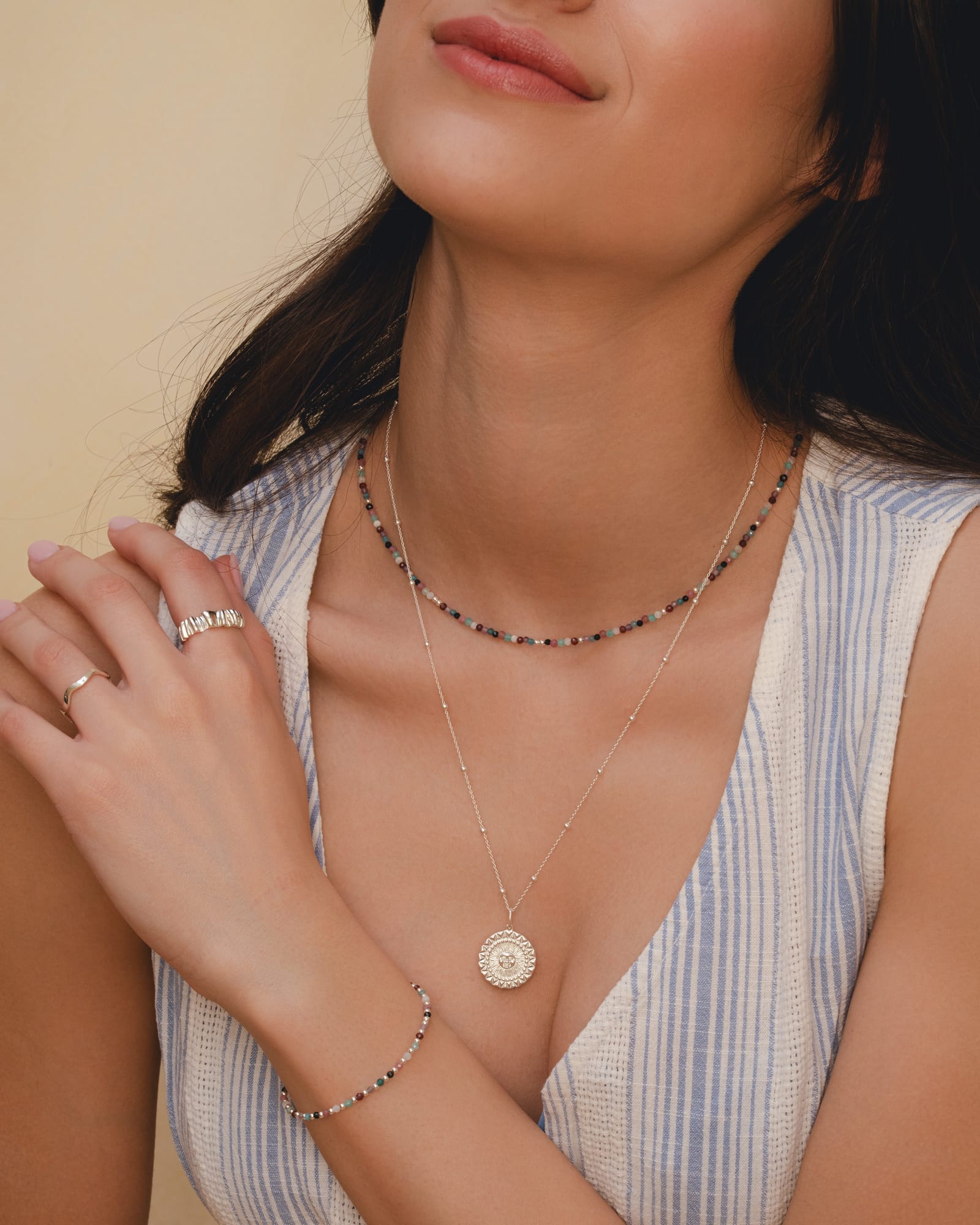 Sterling Silver Bobble Station Chain
