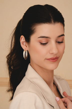 Sterling Silver Statement Three Strand Hoops