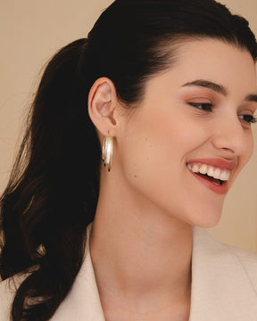 Sterling Silver Statement Three Strand Hoops