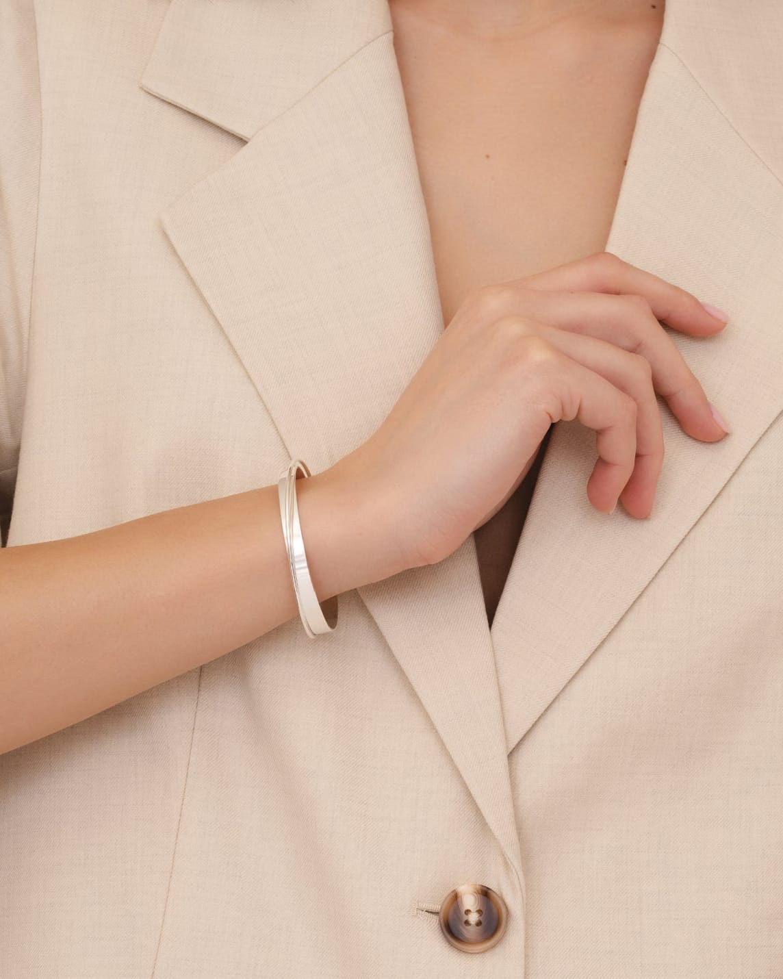 Sterling Silver Fine Crossover Cuff