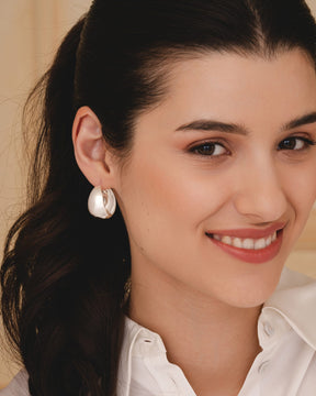 Sterling Silver Dome Hoops