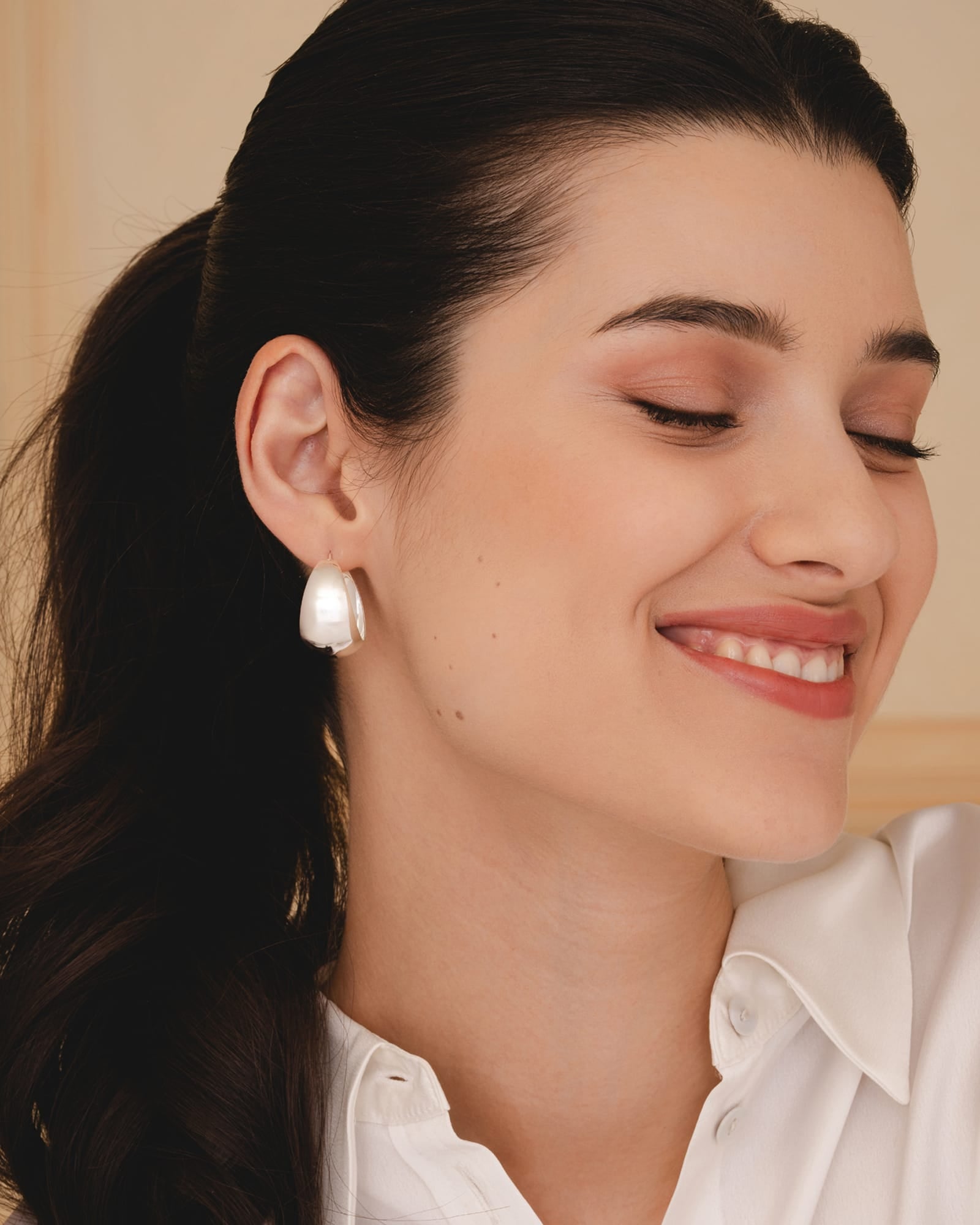 Sterling Silver Dome Hoops