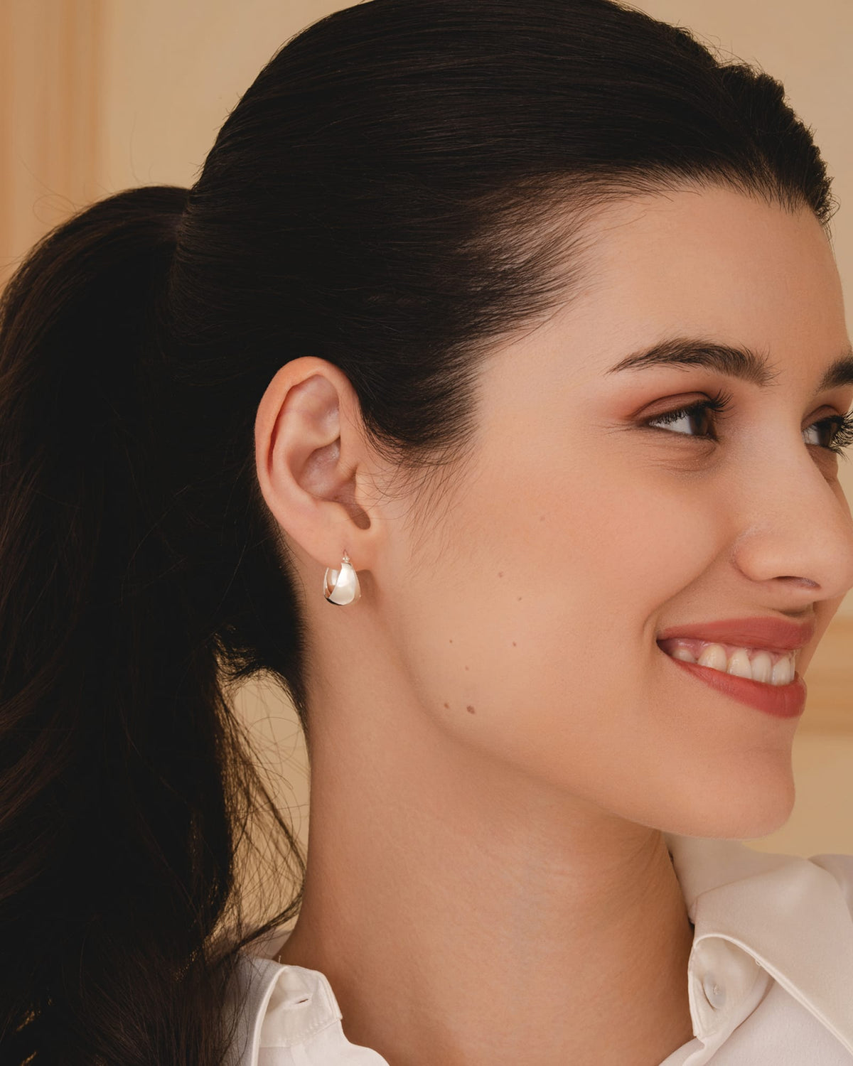 Sterling Silver Mini Dome Hoops