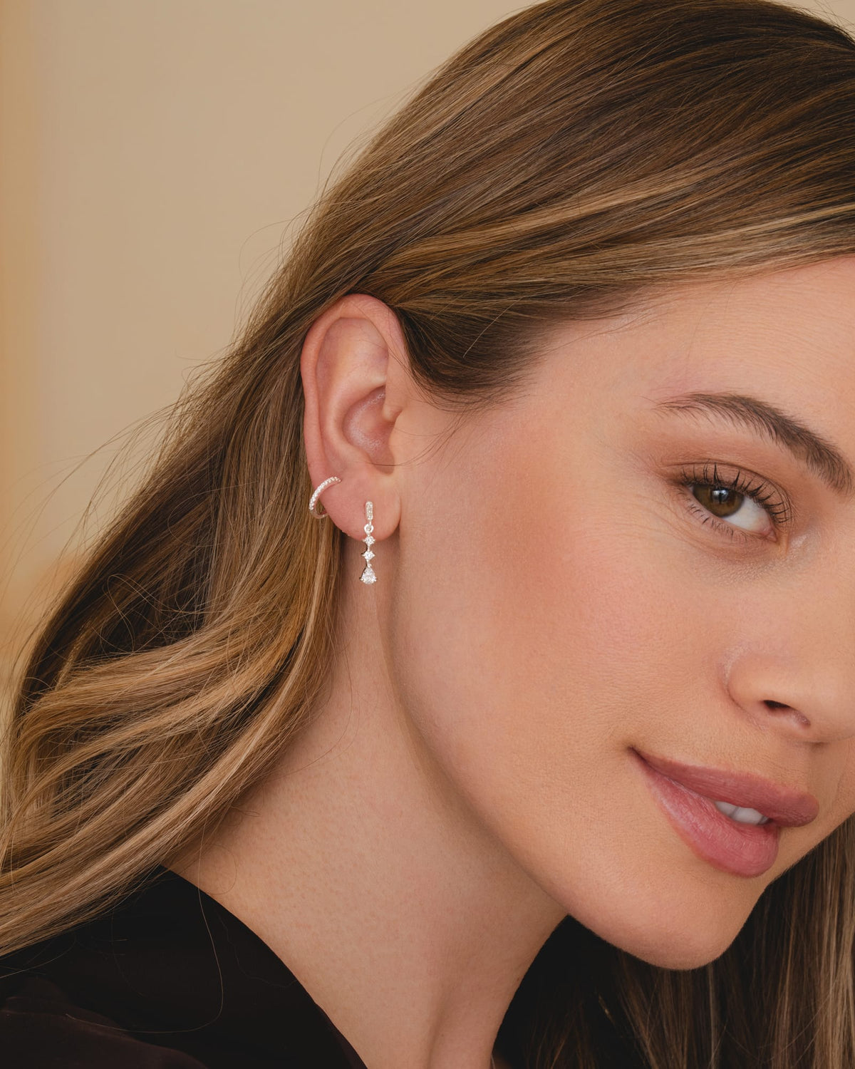 Sterling Silver and Cubic Zirconia Icicle Drop Earrings