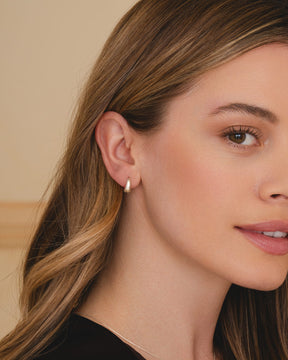 Sterling Silver Mini Domed Huggie Hoops