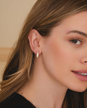 Sterling Silver Domed Huggie Hoops