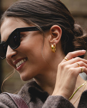 Sterling Silver D Shaped Chunky Hoops