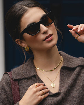 Gold Plated Fine Herringbone Necklace