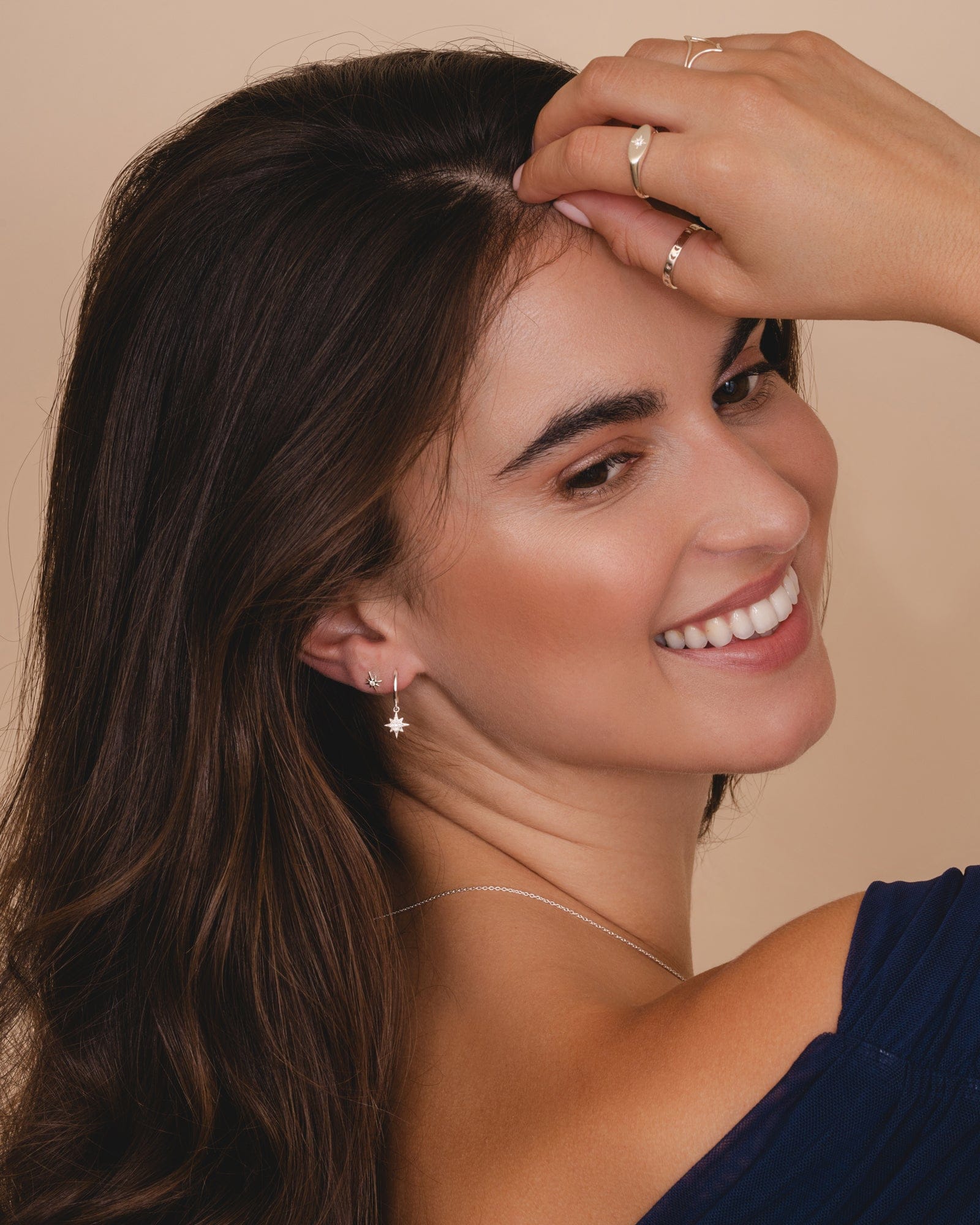 Cubic Zirconia North Star Oval Signet Ring