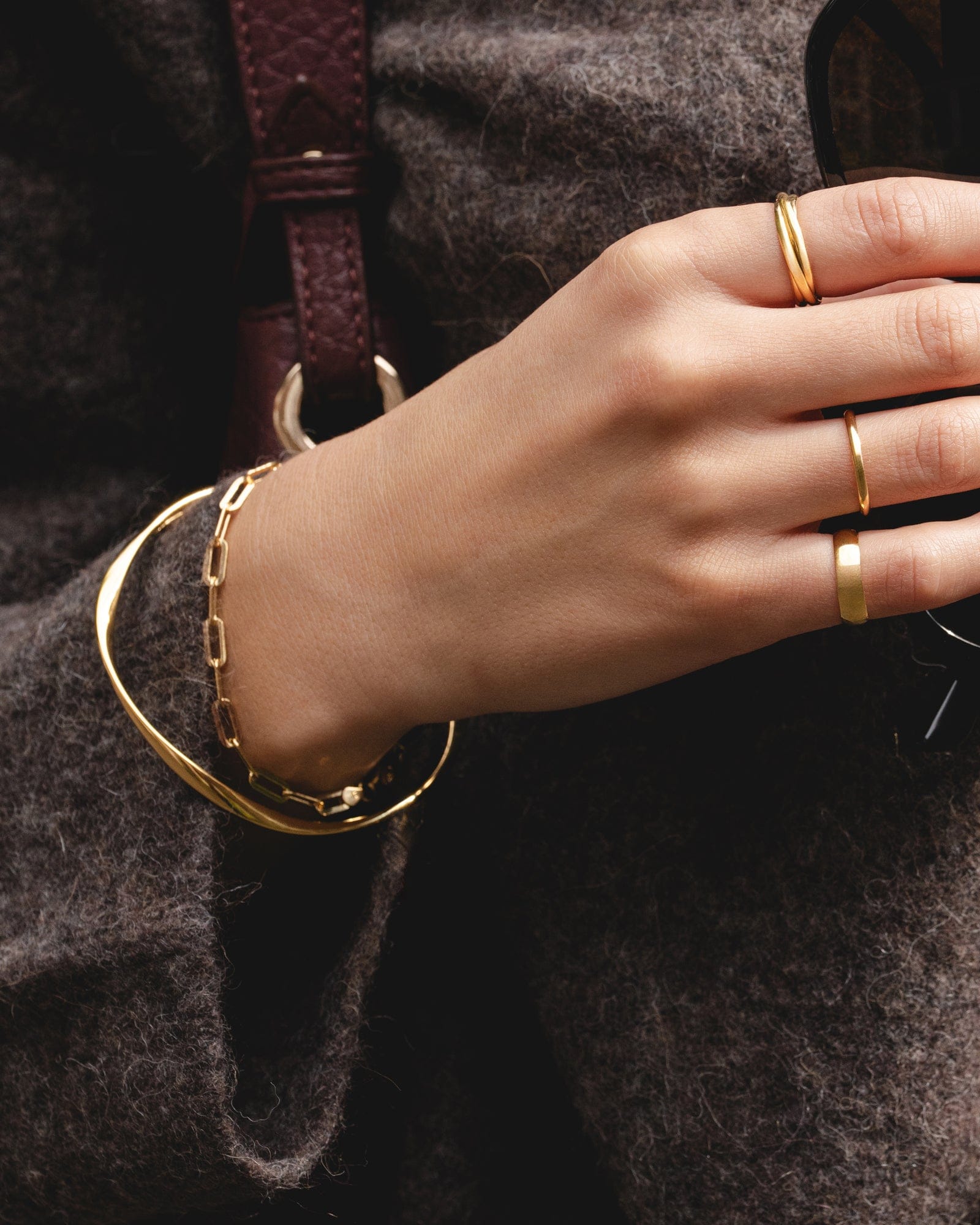 Gold Plated Ribbon Twist Bangle