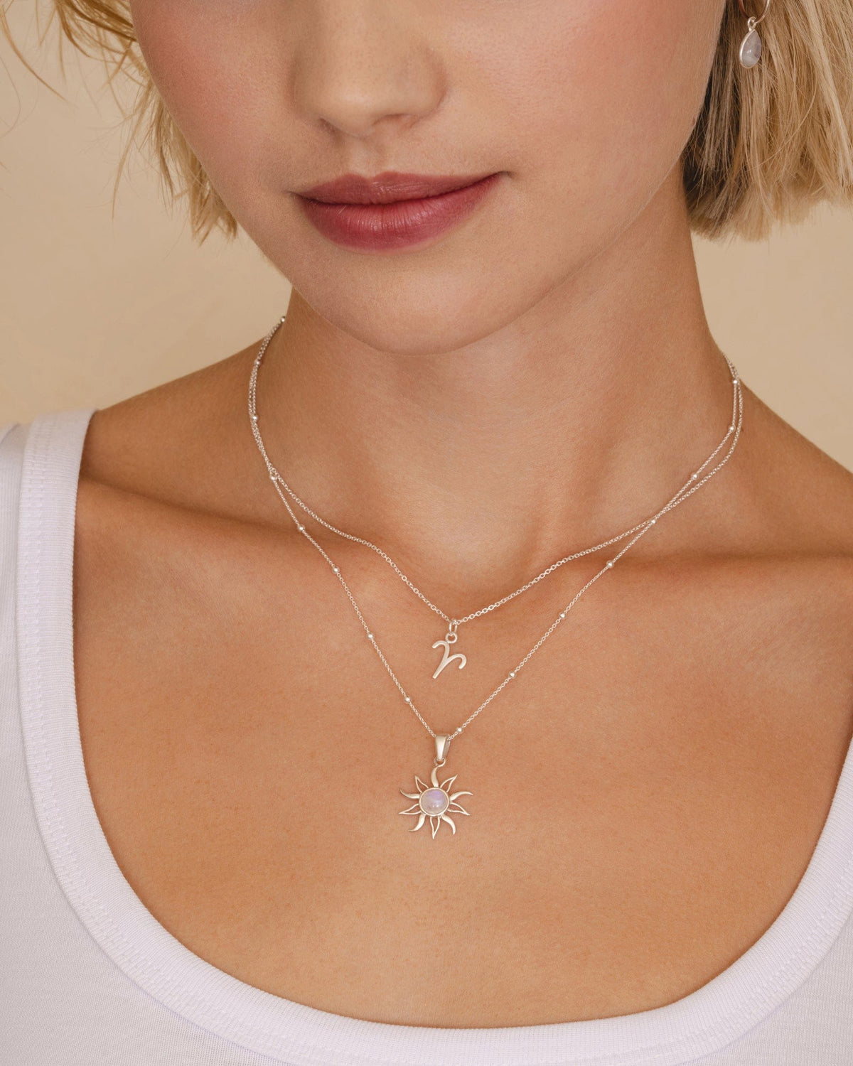 Sterling Silver and Gemstone Sun Pendant