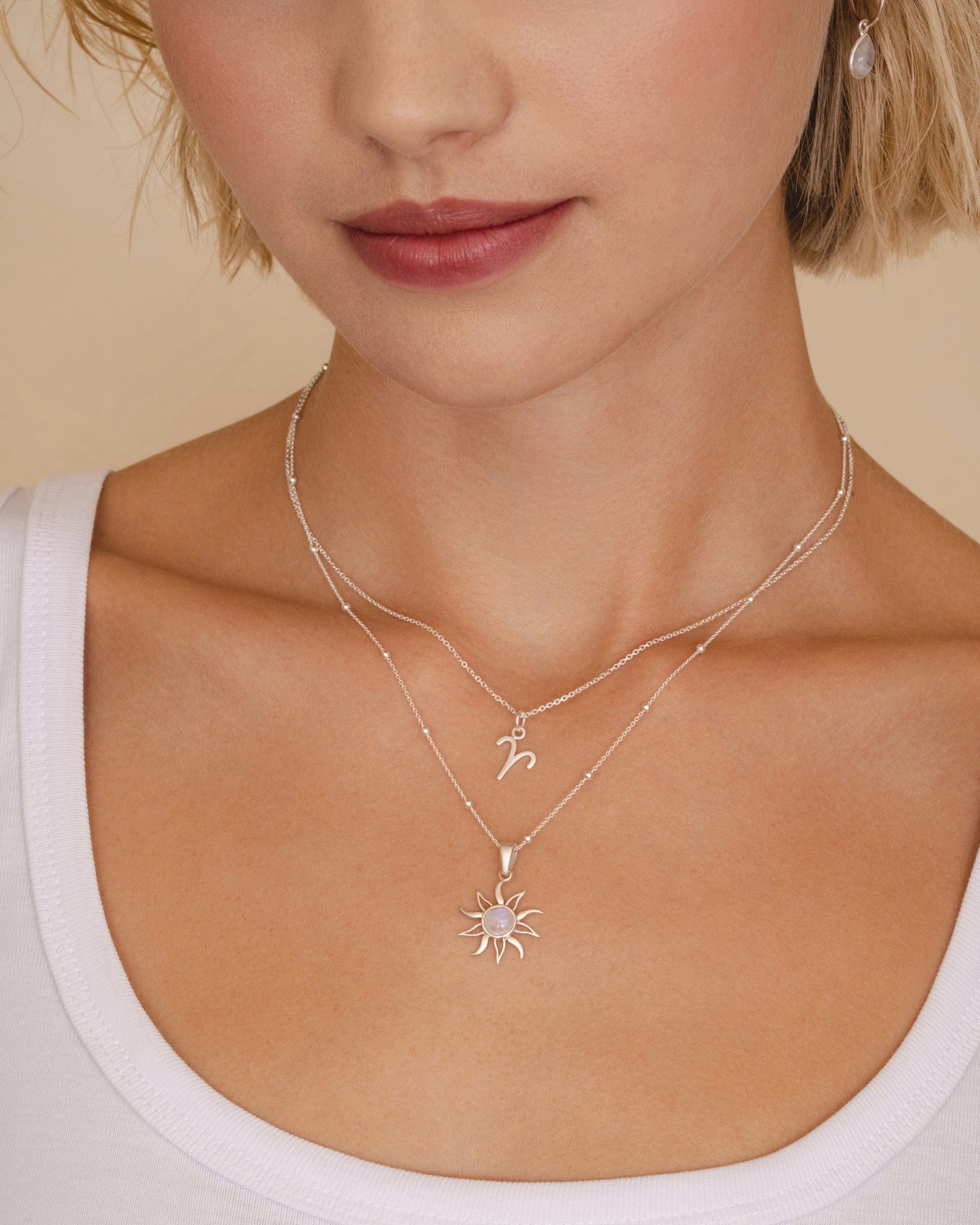 Sterling Silver and Gemstone Sun Pendant