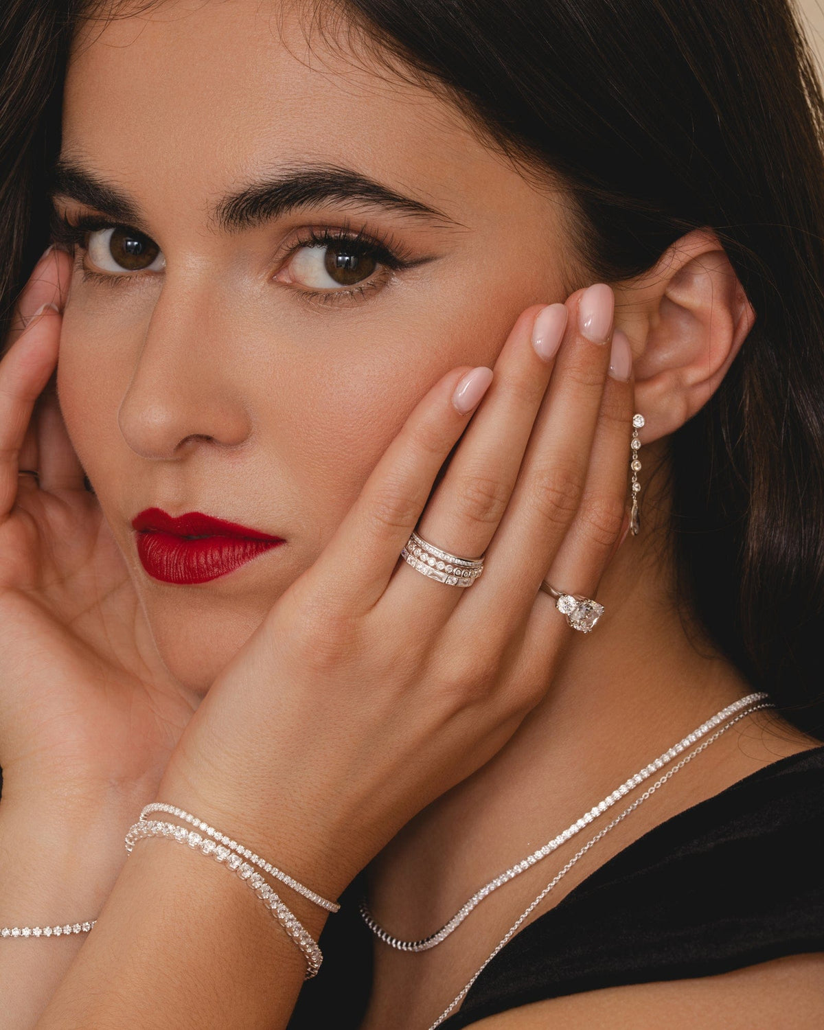 Sterling Silver and Cubic Zirconia Pobble Ring