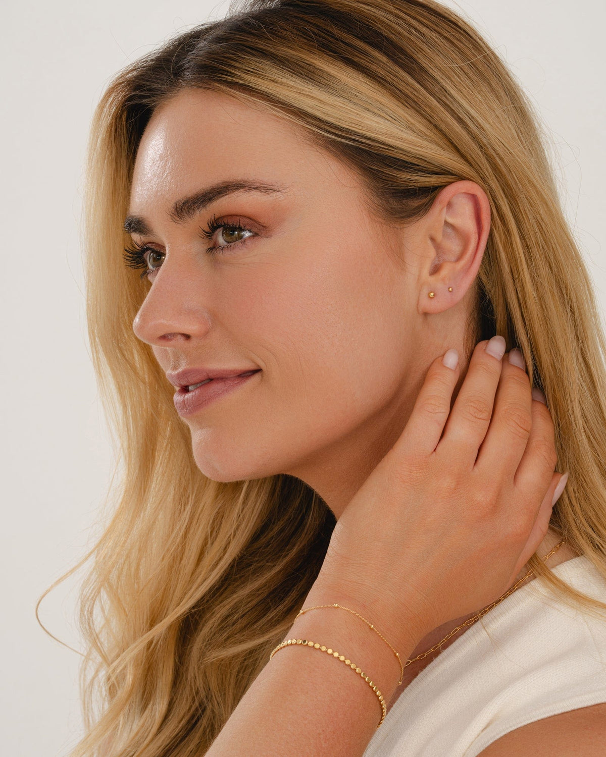 Gold Plated Neat Bobble Bracelet