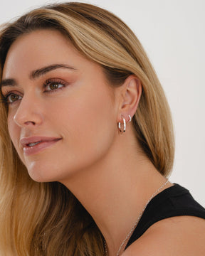 Sterling Silver 22mm Square Tube Hoops
