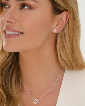 Sterling Silver and Cubic Zirconia Marquise Flare Necklace