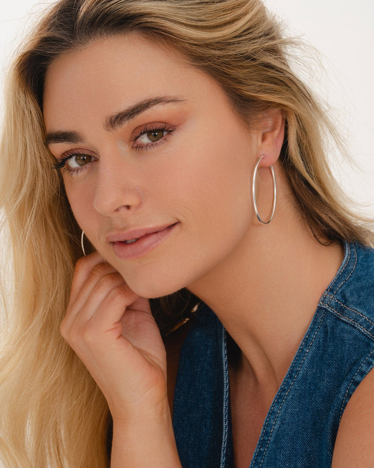 Sterling Silver 50mm Tube Hoops