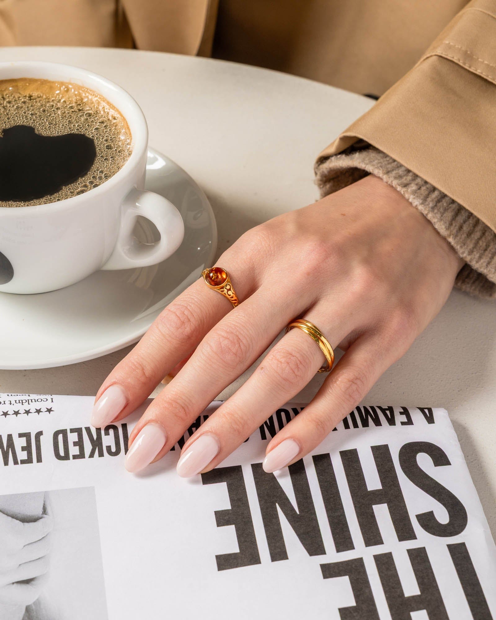 Gold Plated 3x2mm Russian Wedding Band Ring