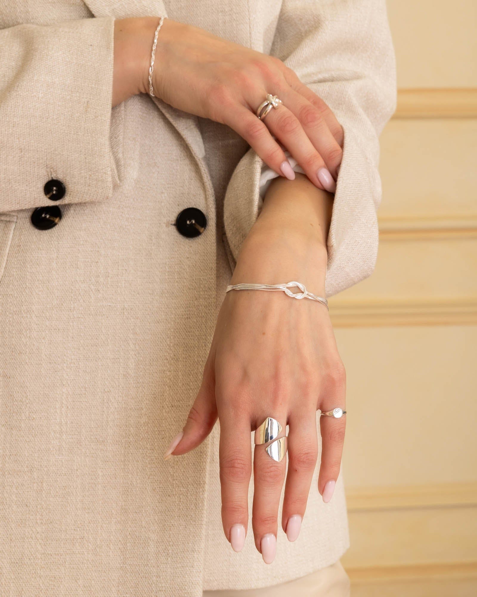 Sterling Silver and Cubic Zirconia Mini Signet Ring