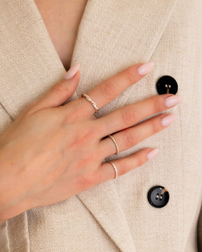 Sterling Silver Woven Strand Stacking Ring