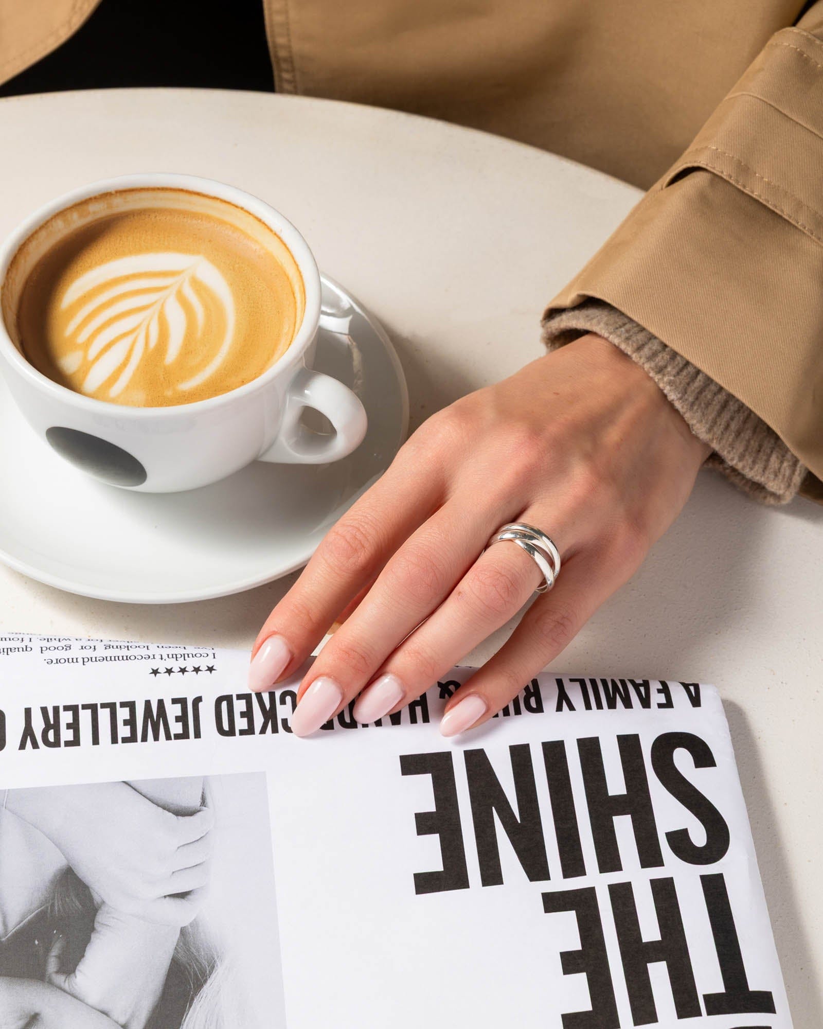 Sterling Silver 3mm Three Band Russian Wedding Ring