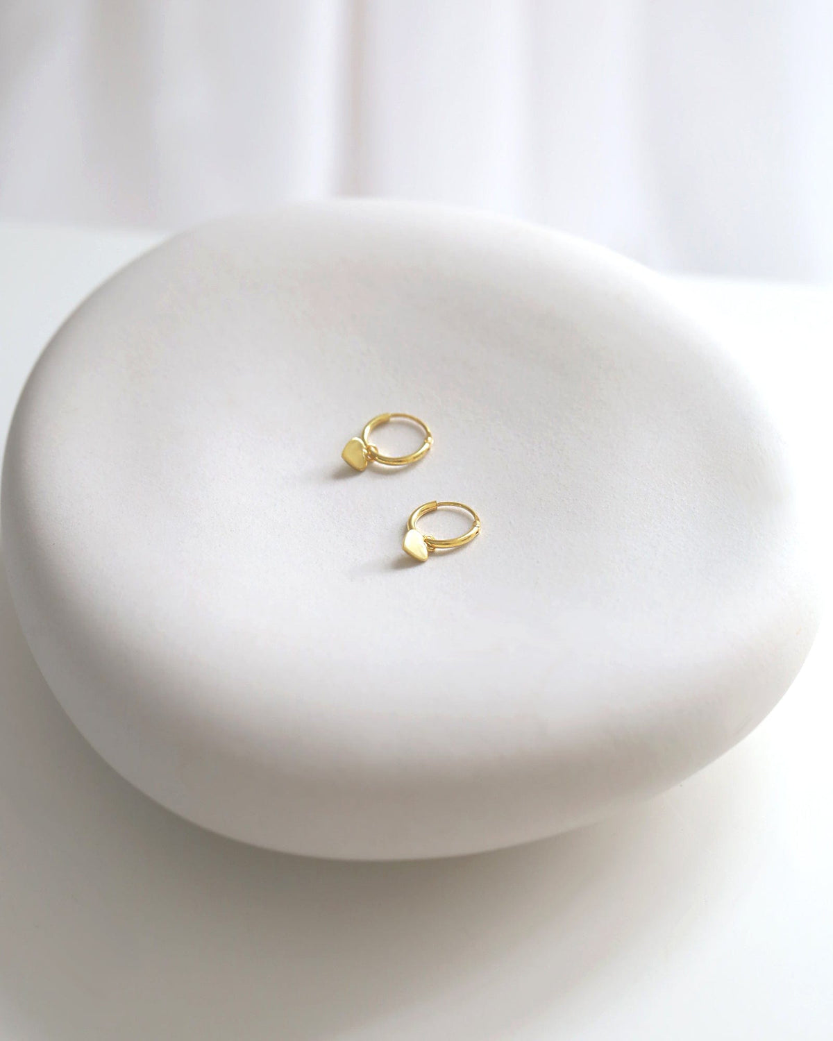 Gold Plated 10mm Hoop with Mini Heart Charm