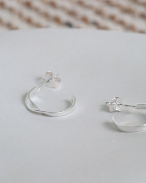 Sterling Silver Simple Twist 15mm Hoops