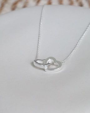 Sterling Silver Linking Hearts Necklace