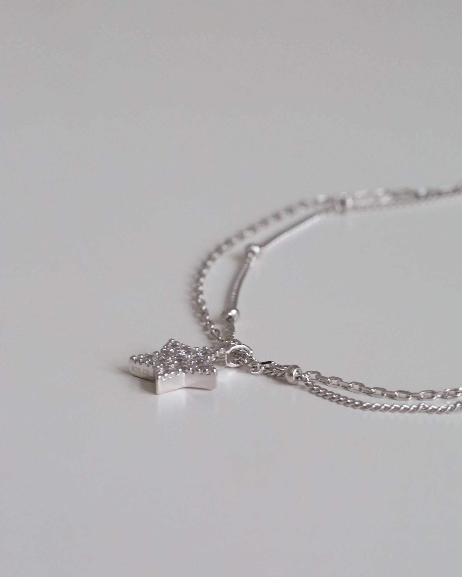 Sterling Silver Double Chain Star Bracelet