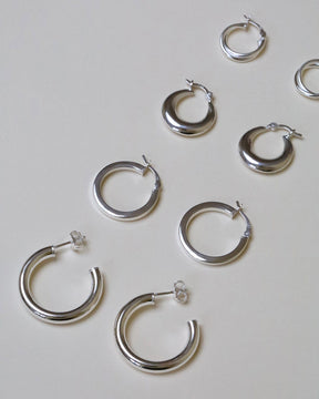 Sterling Silver 22mm Square Tube Hoops