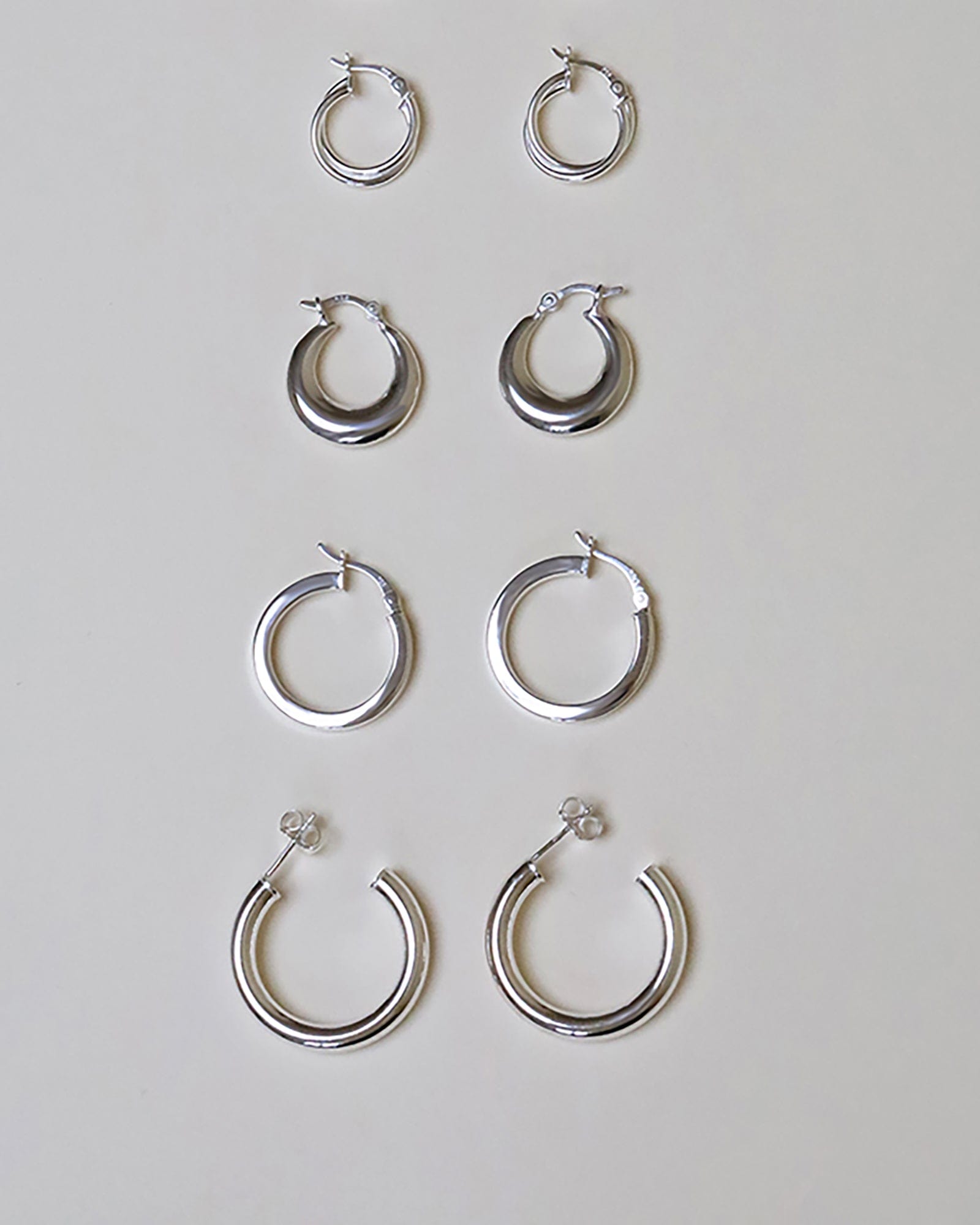 Sterling Silver Chunky Tube Hoops