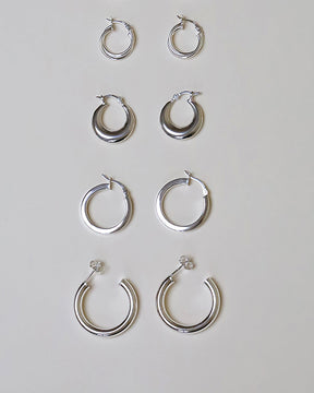 Sterling Silver Chunky Tube Hoops