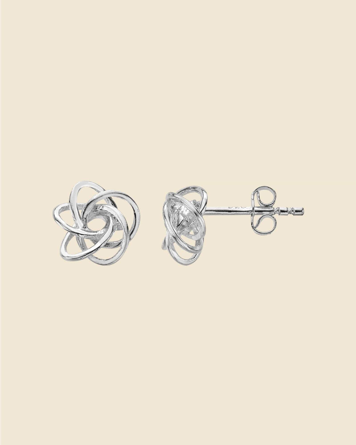 Sterling Silver Messy Knot Studs
