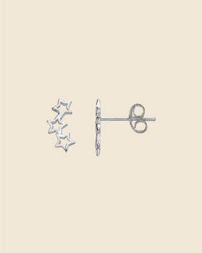 Sterling Silver Open Star Constellation Studs