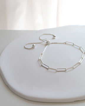 Sterling Silver Paperlink Slider Bracelet