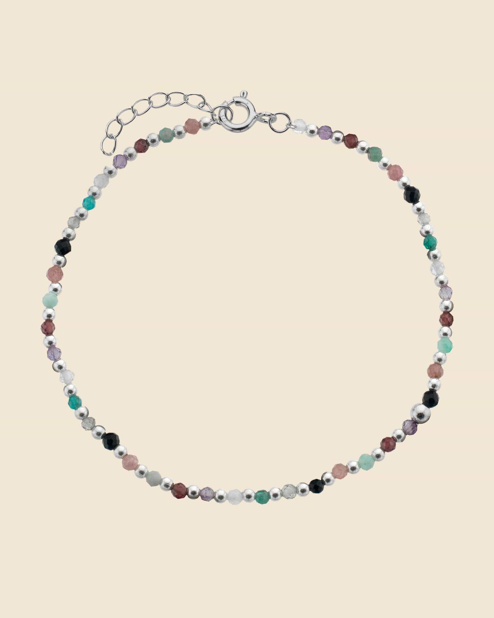 Sterling Silver and Gemstone Beaded Bracelet