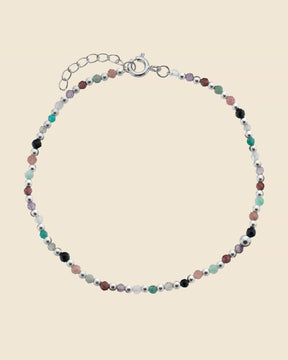 Sterling Silver and Gemstone Beaded Bracelet