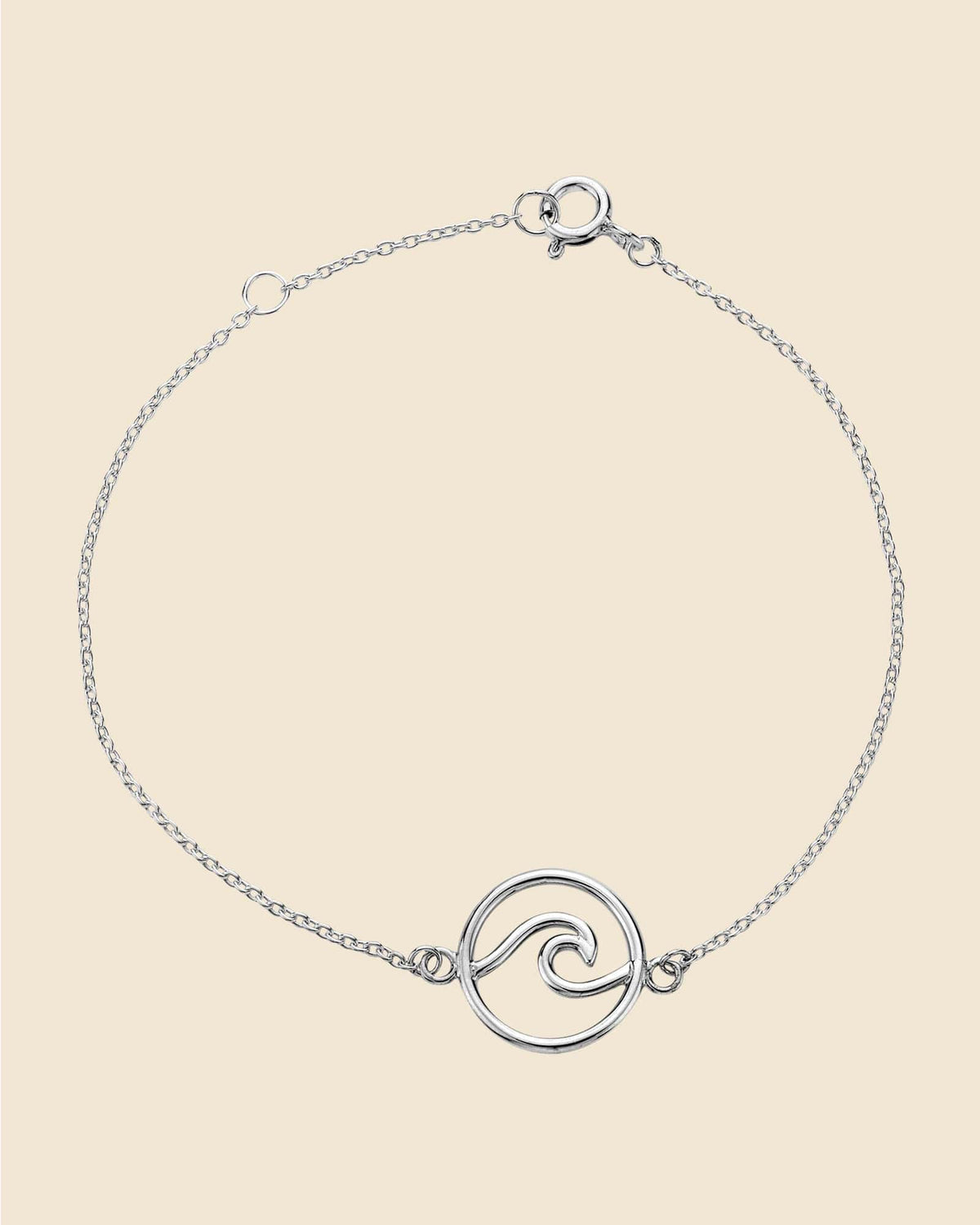 Sterling Silver Encircled Wave Bracelet