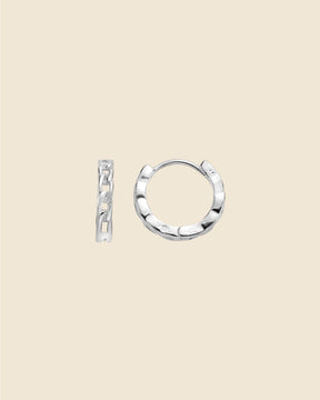 Sterling Silver Curb Chain Huggie Hoops